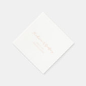 Kras script perzik elegante trouw servet (Hoek)