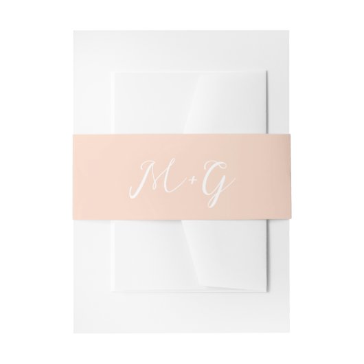 Kras script perzik elegante trouw uitnodigingen wikkel (Voorkant Voorbeeld)
