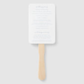 Kras script poederblauw elegant trouwprogramma handwaaier (Achterkant)
