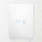 Kras script poederblauw elegante trouw drieluik uitnodiging (Cover)