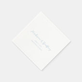 Kras script poederblauw elegante trouw servet (Hoek)
