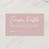 Kras script stoffig roze babyshower luierspel informatiekaartje (Voorkant)