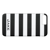 Kras Simpel Zwart en Wit Strepen Case-Mate iPhone Case (Achterkant (Horizontaal))