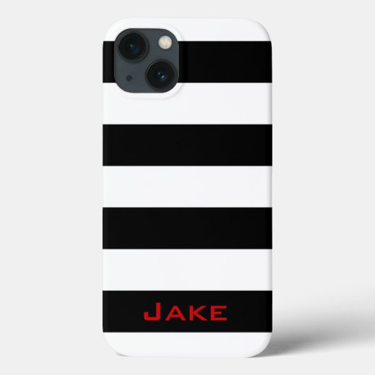 Kras Simpel Zwart en Wit Strepen Case-Mate iPhone Case (Achterkant)