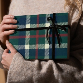 Kras Thema Kerstmis met Schotse Ruit Cadeaupapier