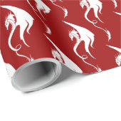 Kras Wit Stam Draak Draak Ontwerp Cadeaupapier (Rol Hoek)