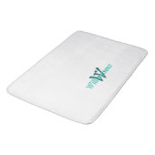 Kras Witte Teal Monogram Naam Badmat (Gekanteld)
