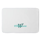 Kras Witte Teal Monogram Naam Badmat (Voorkant)