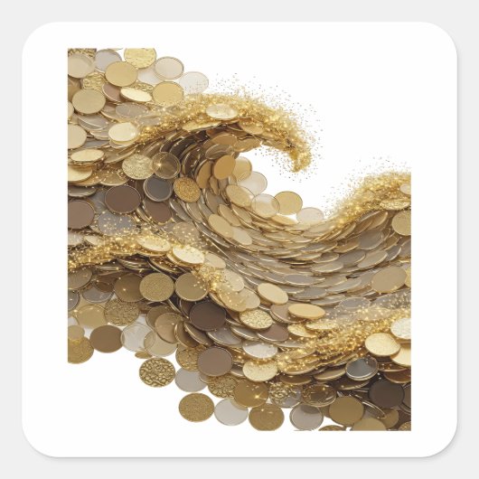 Kras Zilver Abstract Stickerontwerp Vierkante Sticker (Voorkant)