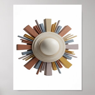 Kras Zilver ABSTRACTE KUNST Modern Design v2 Poster