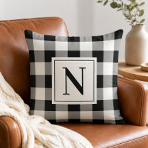 Kras Zwarte Gingham Rutmonogram Initiaal