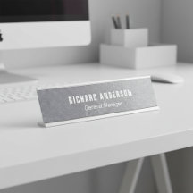 Krasachtig metalen naam- en titelbord professionee
