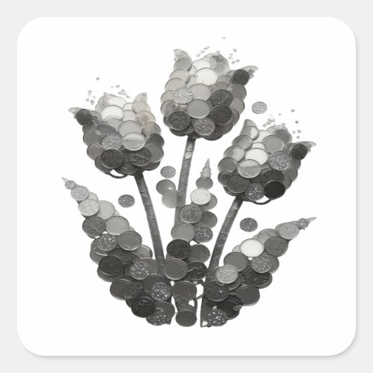 Krasgrijze abstracte stickerontwerp vierkante sticker (Voorkant)
