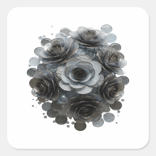 Krasgrijze abstracte vinylstijl vierkante sticker (Voorkant)