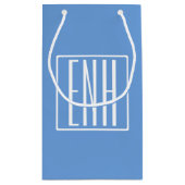 Krasmodern 3 initiële monogram | Zachte Blauwe Klein Cadeauzakje (Achterkant)