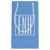 Krasmodern 3 initiële monogram | Zachte Blauwe Klein Cadeauzakje (Voorkant)