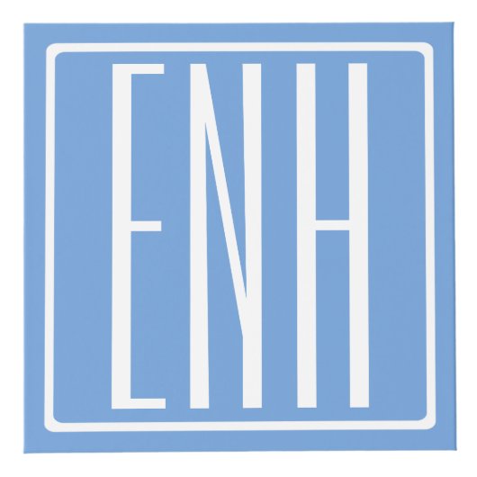 Krasmodern 3 initiële monogram | Zachte Blauwe Kubus (Rechts)