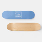Krasmodern 3 initiële monogram | Zachte Blauwe Persoonlijk Skateboard (Horizontaal)
