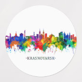 Krasnoyarsk Russia Skyline Labels (Design 1)