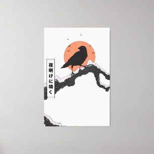 Kraspend op het ochtendgloren canvas afdruk