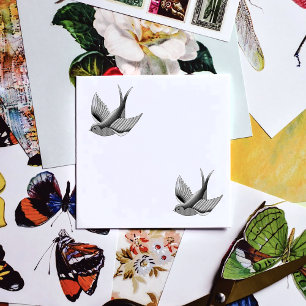 Krass Blauwe Traditionele Zwaluw Vogeltatoeage Sti Zelfinktende Stempel