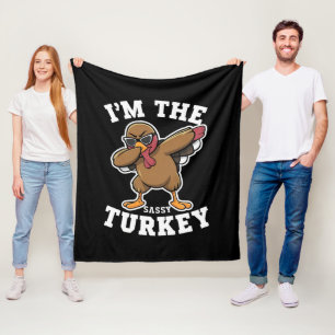 Krasse Kalkoen Matchende Familie Thanksgiving Fees Fleece Deken