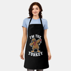 Krasse kalkoenen bijpassende familie Thanksgiving- Schort