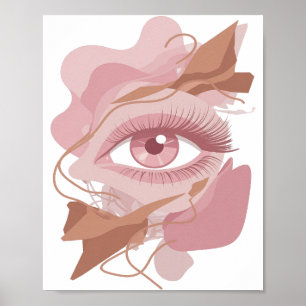 Krasse Zilveren ABSTRACTE KUNST Kunstprint Poster
