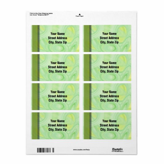 Krassende groene spiralen etiket (Full Sheet)