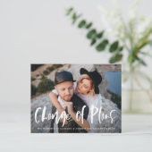 Krassige Borstel Schrift Foto Wijziging van Planne Aankondigingskaart (Staand voorkant)