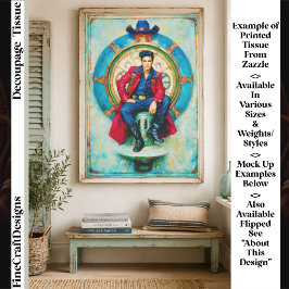 Krassige Rockabilly stijl Portret FM1R decoupage Tissuepapier