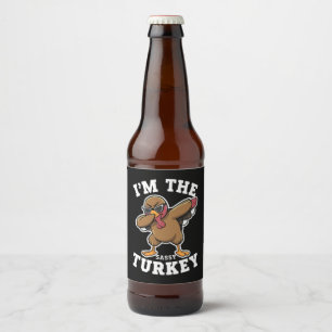 Krassige Turkije Matching Familie Thanksgiving Fee Bier Etiket