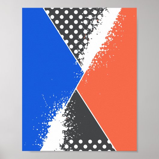 Krasske driehoekige compositie met verfvlekken poster (Voorkant)