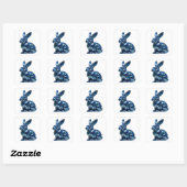 Kraszilver BLUE RABBIT Vinylstijl Vierkante Sticker (Vel)