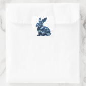Kraszilver BLUE RABBIT Vinylstijl Vierkante Sticker (Tas)