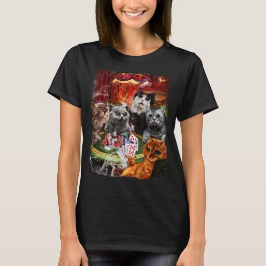 Krat die poker speelt t-shirt (Voorkant)