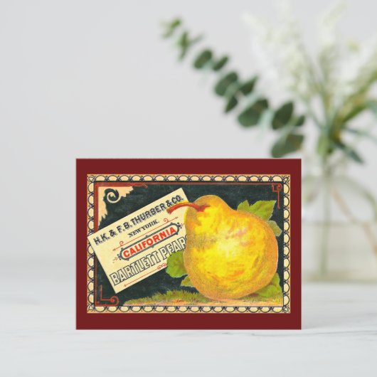  krateletiket voor bruinperen briefkaart (Staand voorkant)