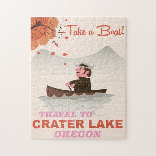 Krater Lake Oregon Vintage reisposter Legpuzzel (Verticaal)