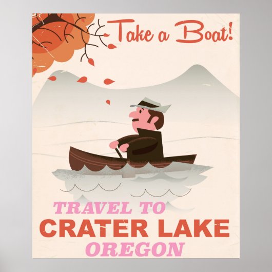 Krater Lake Oregon Vintage reisposter Poster (Voorkant)