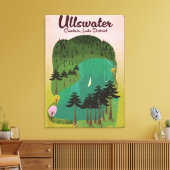 Krater meer Canada Reisposter Canvas Afdruk (Insitu (Woonkamer))