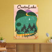 Krater meer Canada Reisposter Canvas Afdruk (Insitu (Woonkamer))