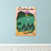 Krater meer Canada Reisposter Canvas Afdruk (Insitu (Houten vloer))
