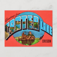 Krater Meer Oregon Vintage Groet