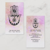 ** Krater van de Maan Hamsa Hand van Fatima Yoga P Visitekaartje (Voorkant / Achterkant)