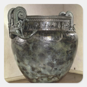 Krater van de Tomb van een prinses van Vix Vierkante Sticker