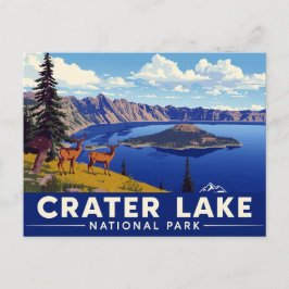 Kratermeer Nationaal Park Herten Kunst Briefkaart
