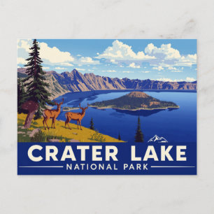 Kratermeer Nationaal Park Herten Kunst Briefkaart