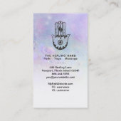 ** Kraters van de Maan Hamsa Hand van Fatima Yoga Visitekaartje (Achterkant)