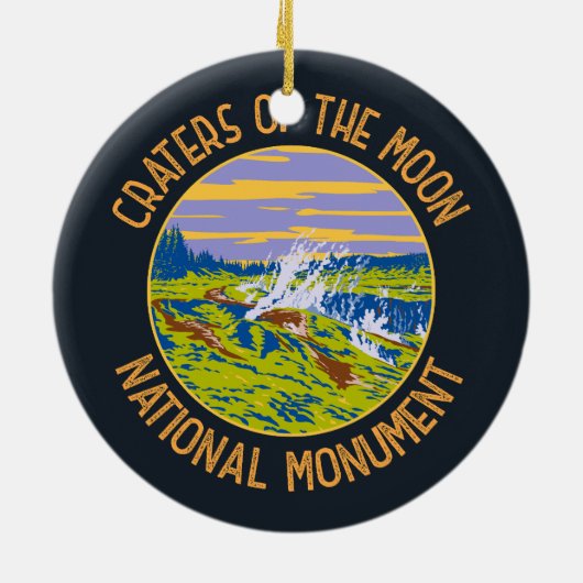 Kraters van het Nationaal Monument van de Moon Tau Keramisch Ornament (Achterkant)
