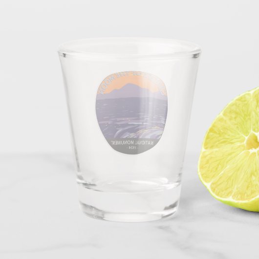 Kraters van het Nationale Monument van Moon Idaho Shot Glas (Achterkant)